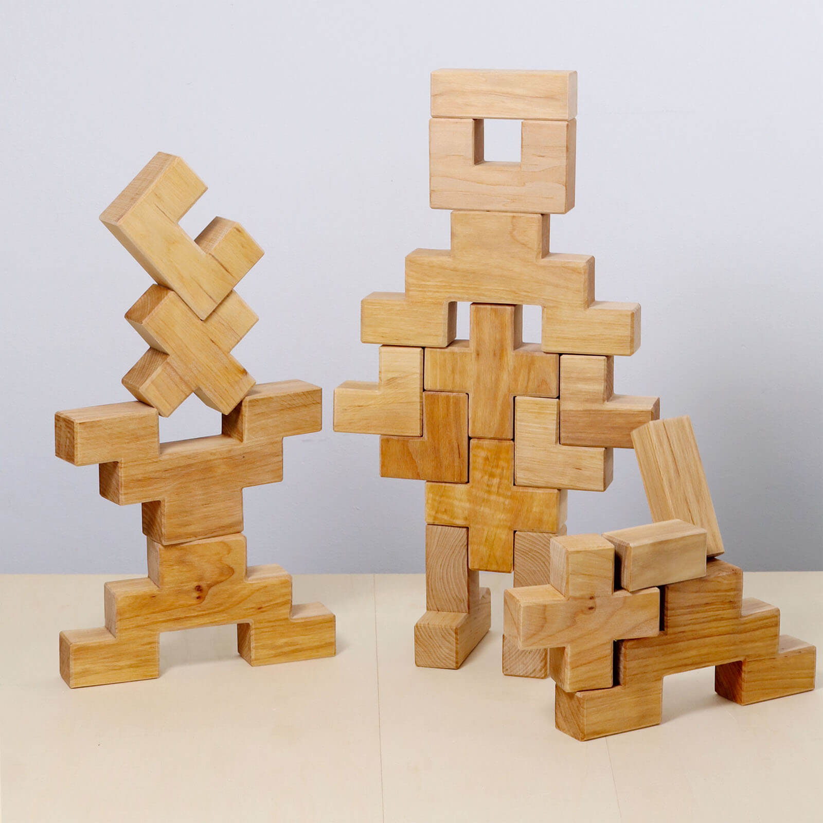 Natural Building Block Set - Stairway