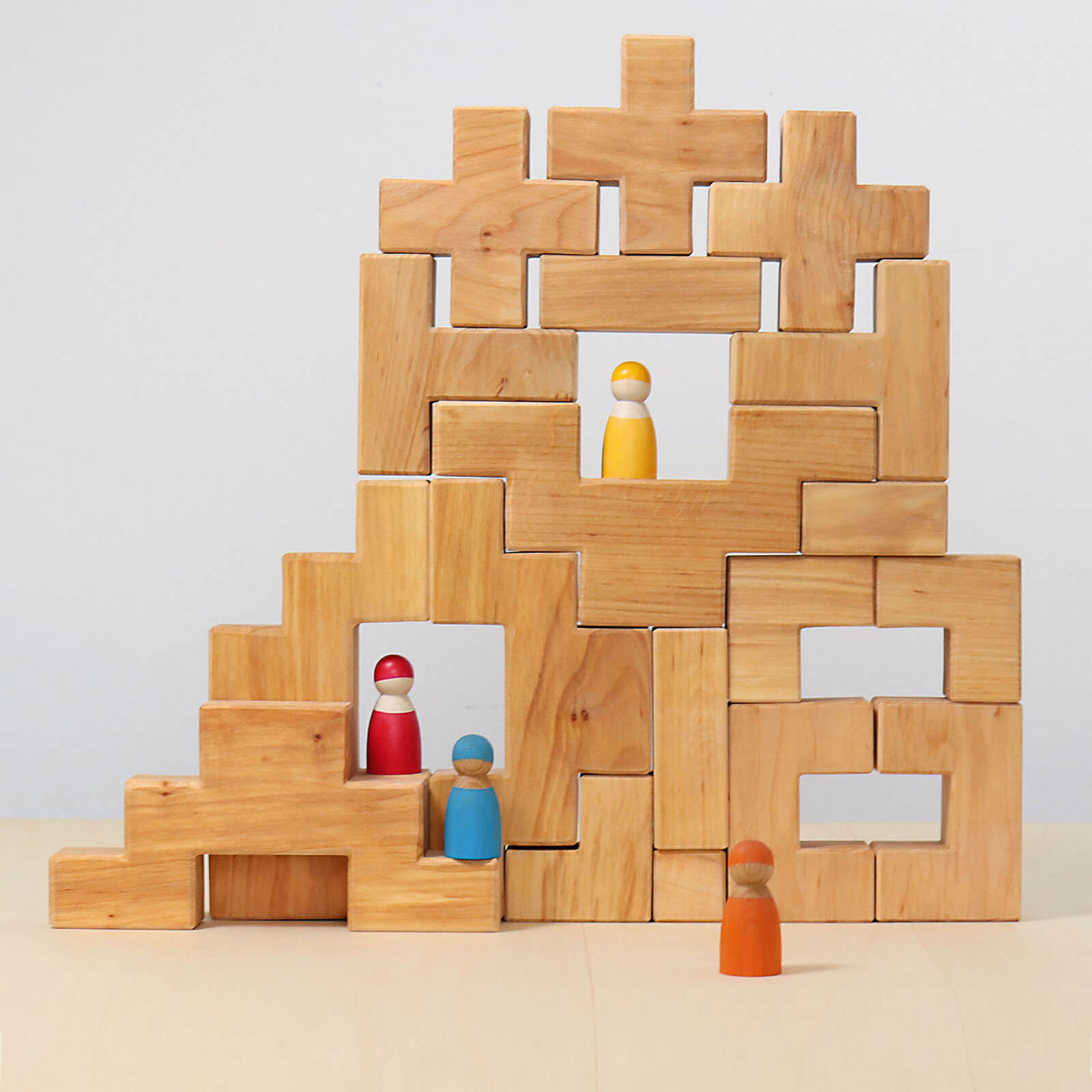 Natural Building Block Set - Stairway