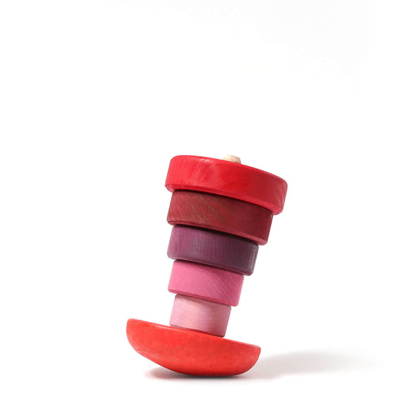 Wooden Wobbly Stacking Tower - Pink