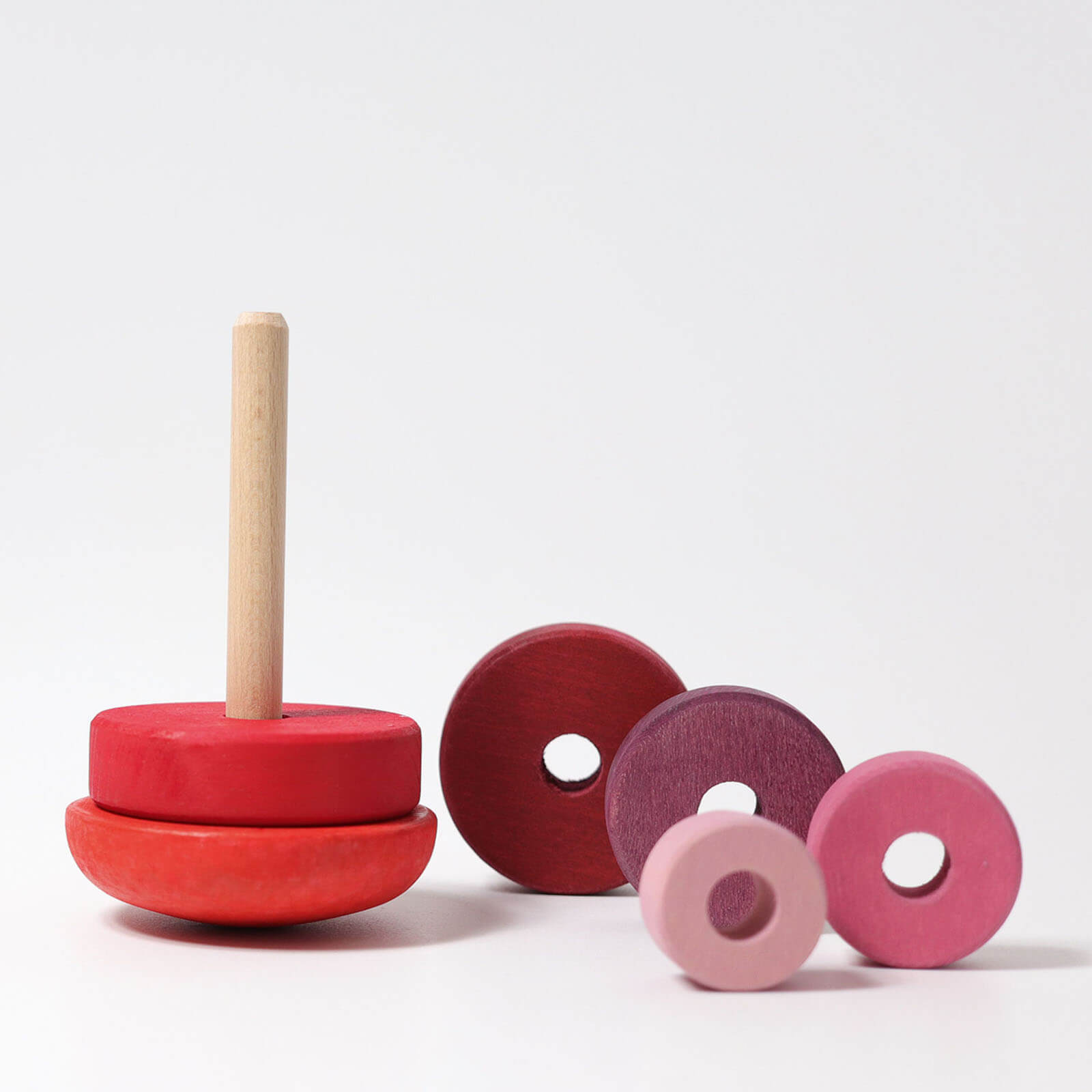 Wooden Wobbly Stacking Tower - Pink