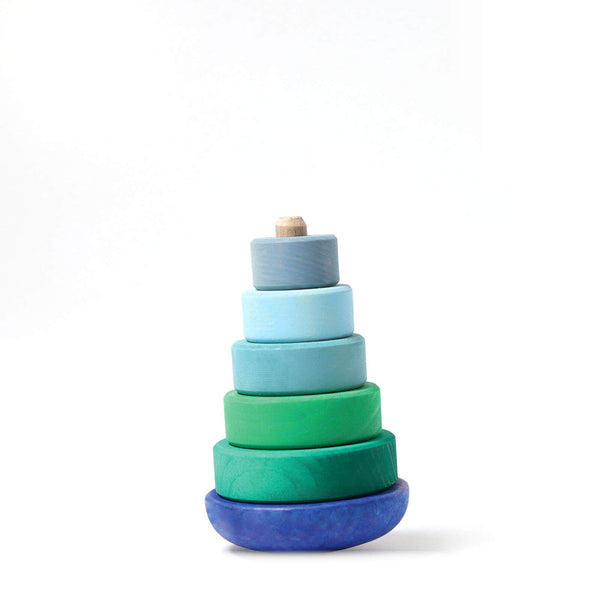 Wooden Wobbly Stacking Tower - Blue