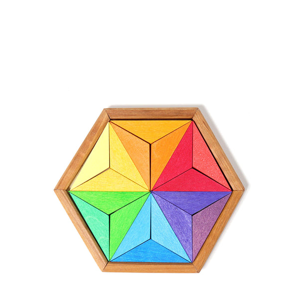 Small Complementary Colour Star Building Block Puzzle