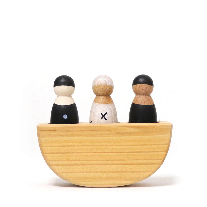 Wooden 3 In a Boat Monochrome