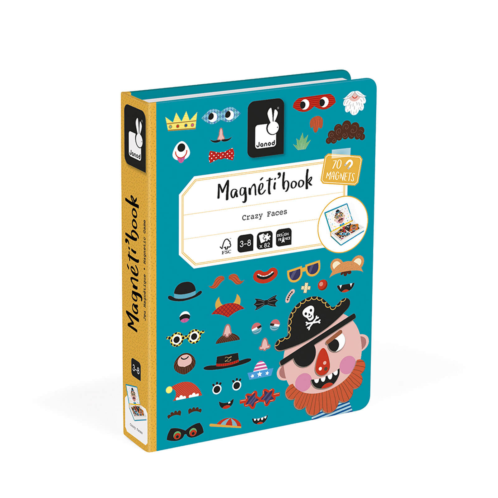 Boy's Crazy Faces Magnetic Book