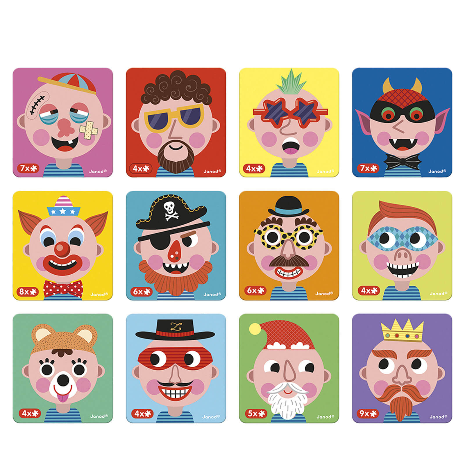 Boy's Crazy Faces Magnetic Book