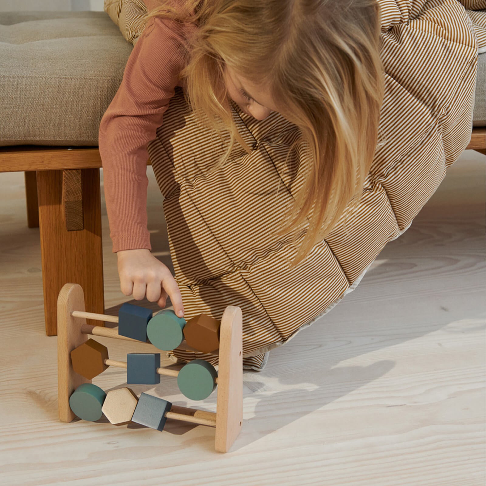 Astrid Wooden Abacus Geometric Blue / Multi Mix