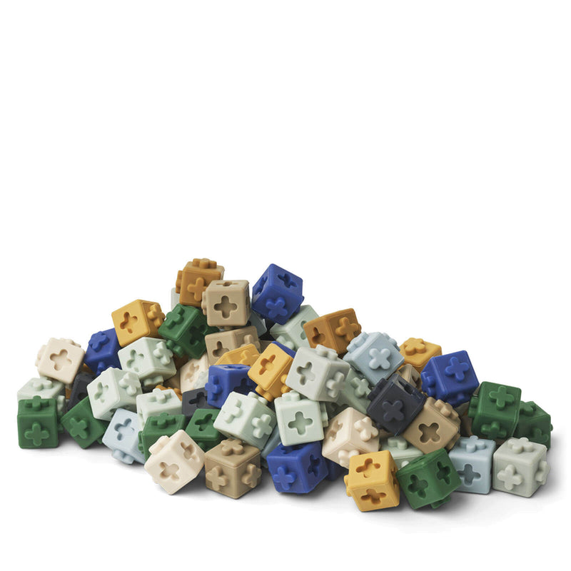 Cubels Building Blocks 50 Pack Midnight Navy Multi Mix