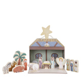 Nativity Scene With Wooden Figures