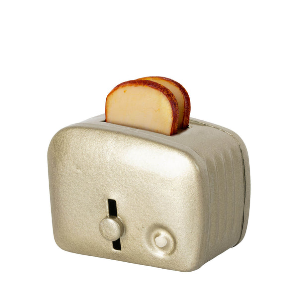 Miniature Toaster and Bread - Silver