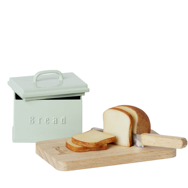 Miniature Bread Box With Cutting Board and Knife