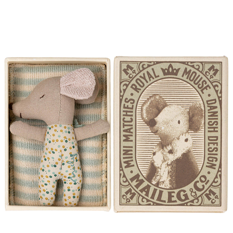 Sleepy Wakey Baby Mouse In Matchbox - Blue