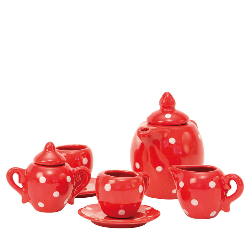 Red Ceramic Tea Set Case