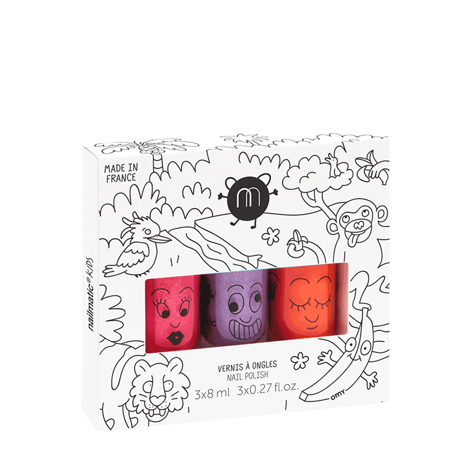 Jungle Nail Varnish - Set of 3 Multicoloured