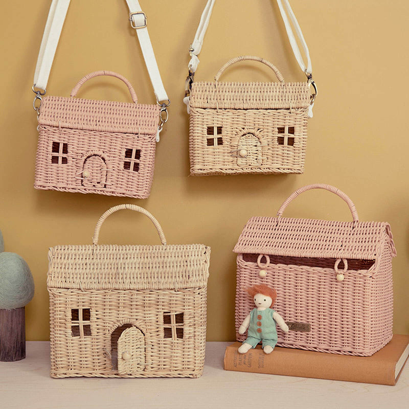 Rattan Casa Clutch - Rose