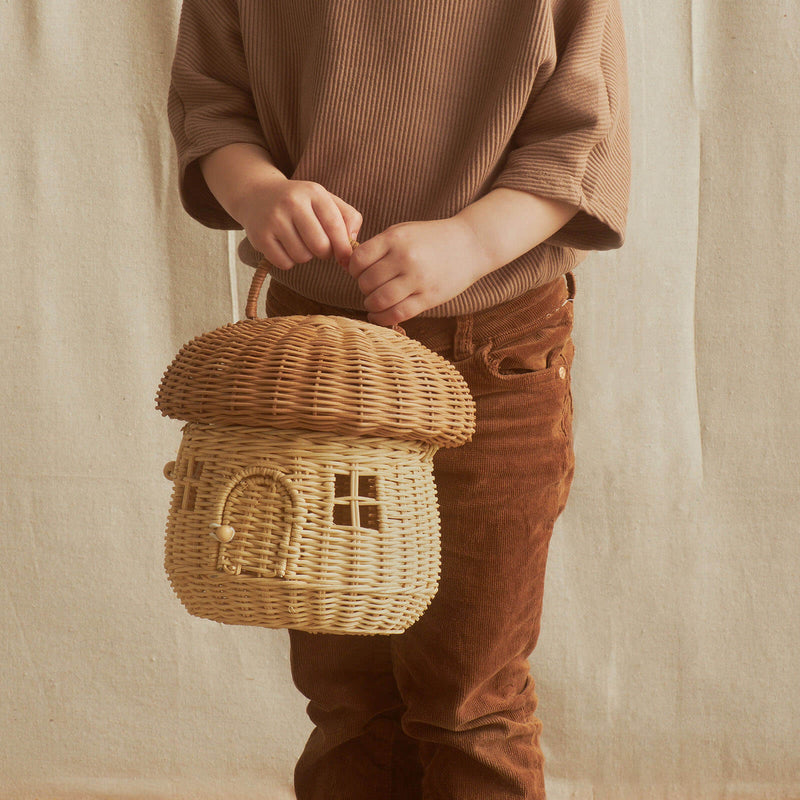 Rattan Mushroom Basket - Natural