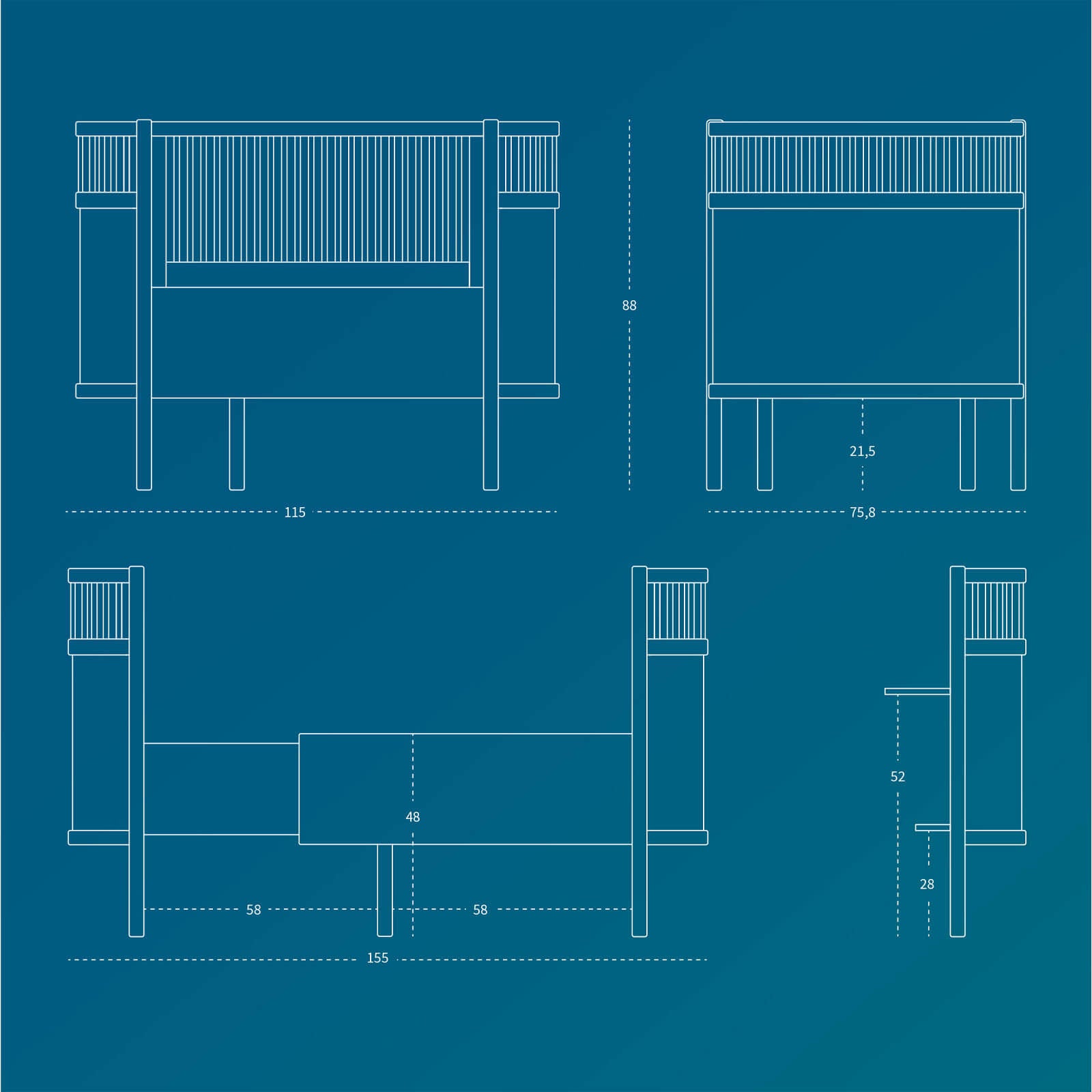 Cot Bed - Classic White