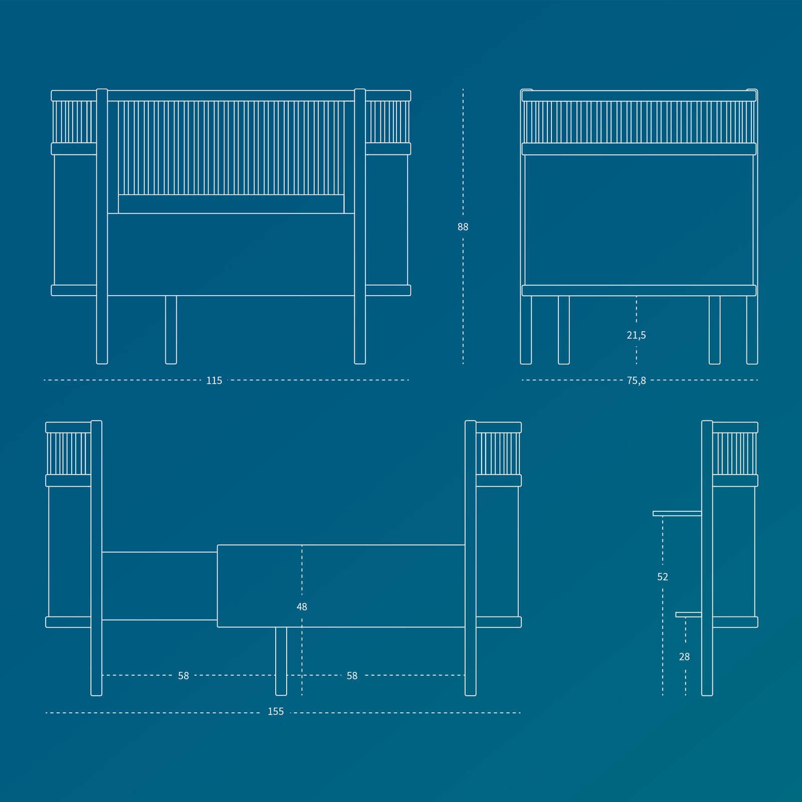 Cot Bed - Classic Grey