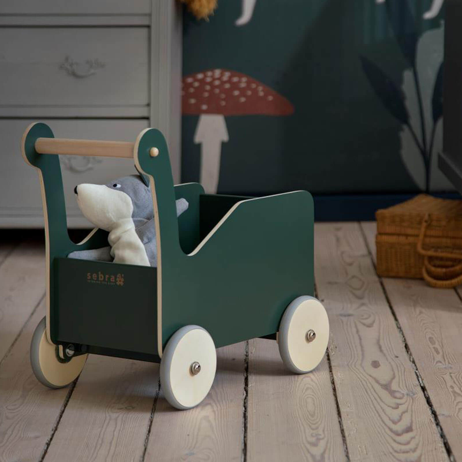 Baby Walker Cart - Bottle Green