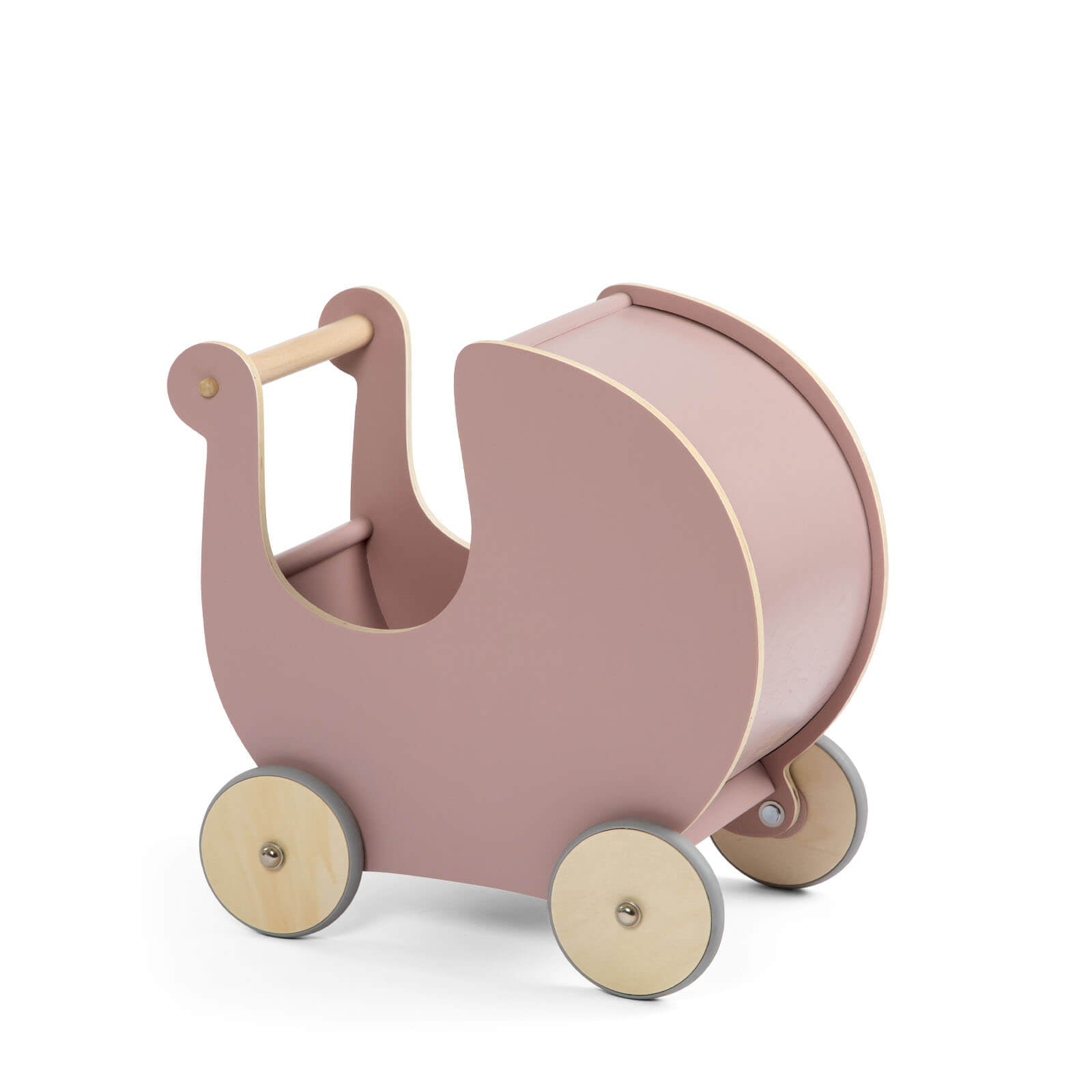 Wooden Dolls Pram - Blossom Pink