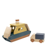 Wooden Ferry Boat and Truck