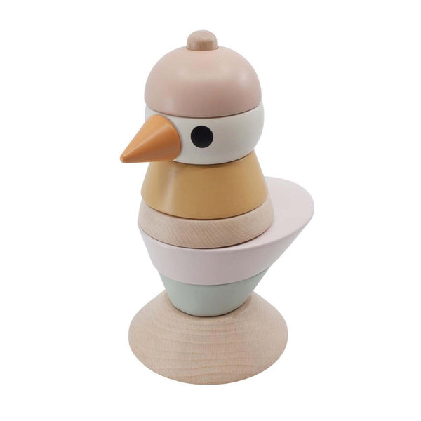 Wooden Stacking Bird Cotton Candy Pink